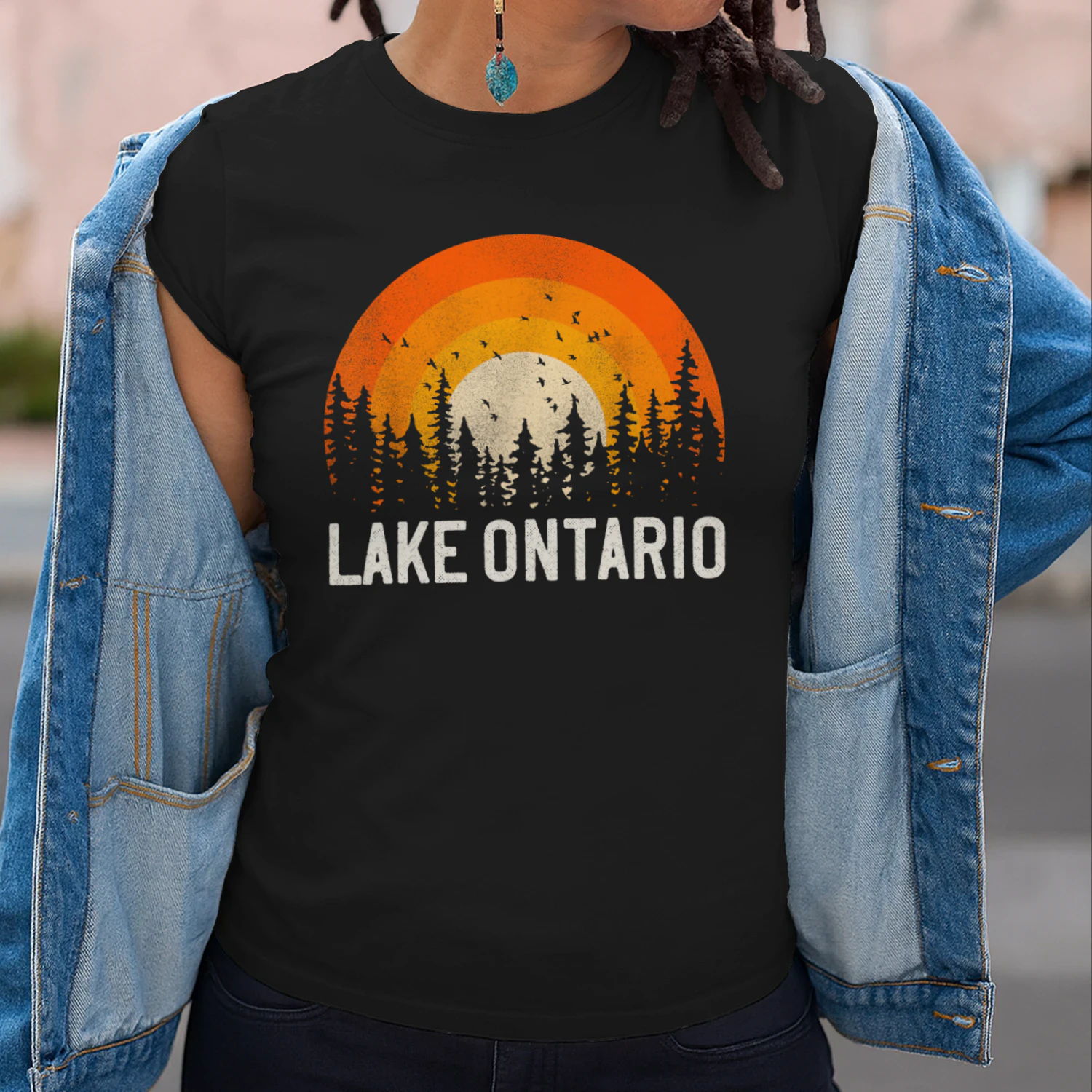 Lake Ontario - Vintage Men Women 70s 80s Graphic Cool Retro Unisex T-shirt