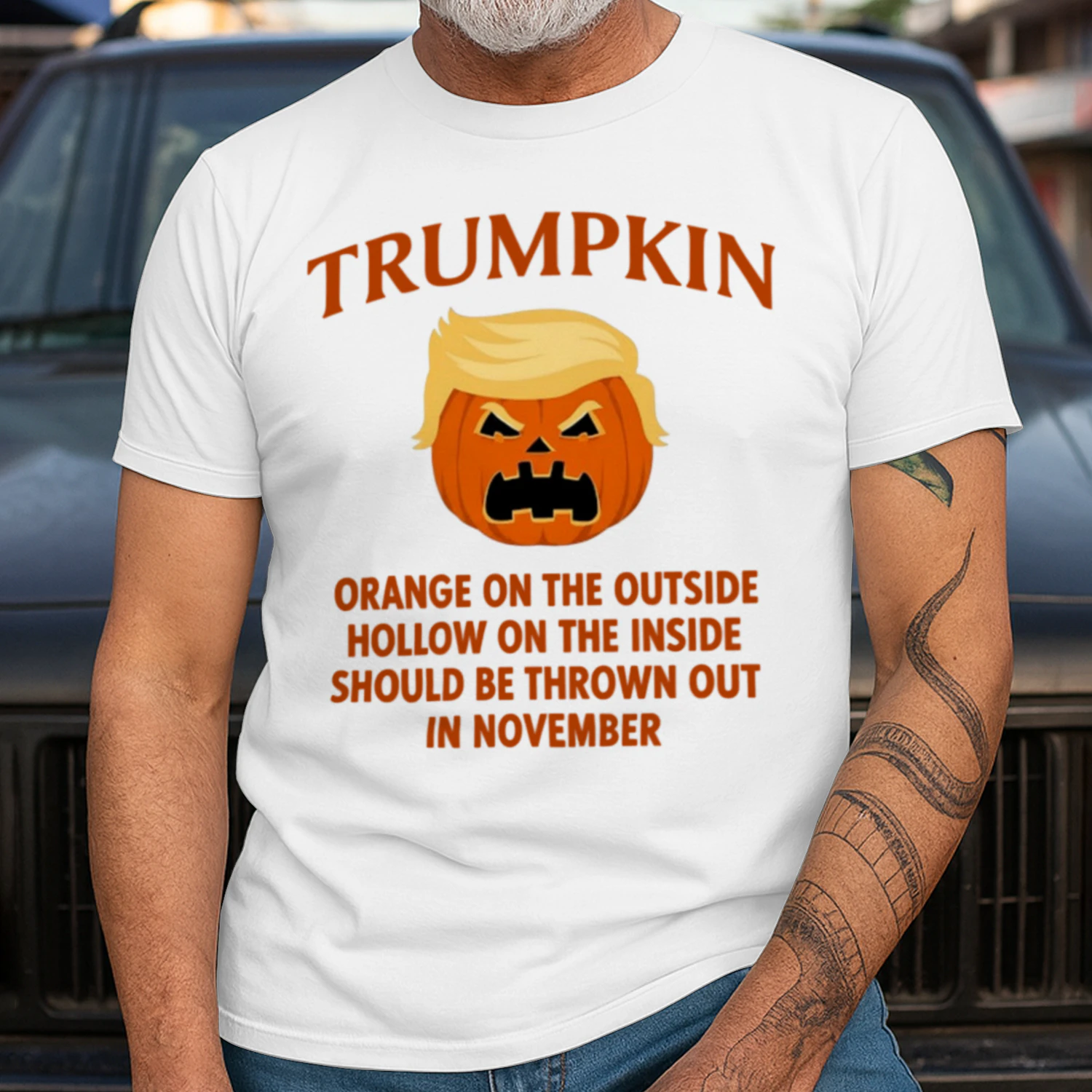 Halloween Anti Trumpkin Orange On The Outside Hollow Inside Unisex T-shirt