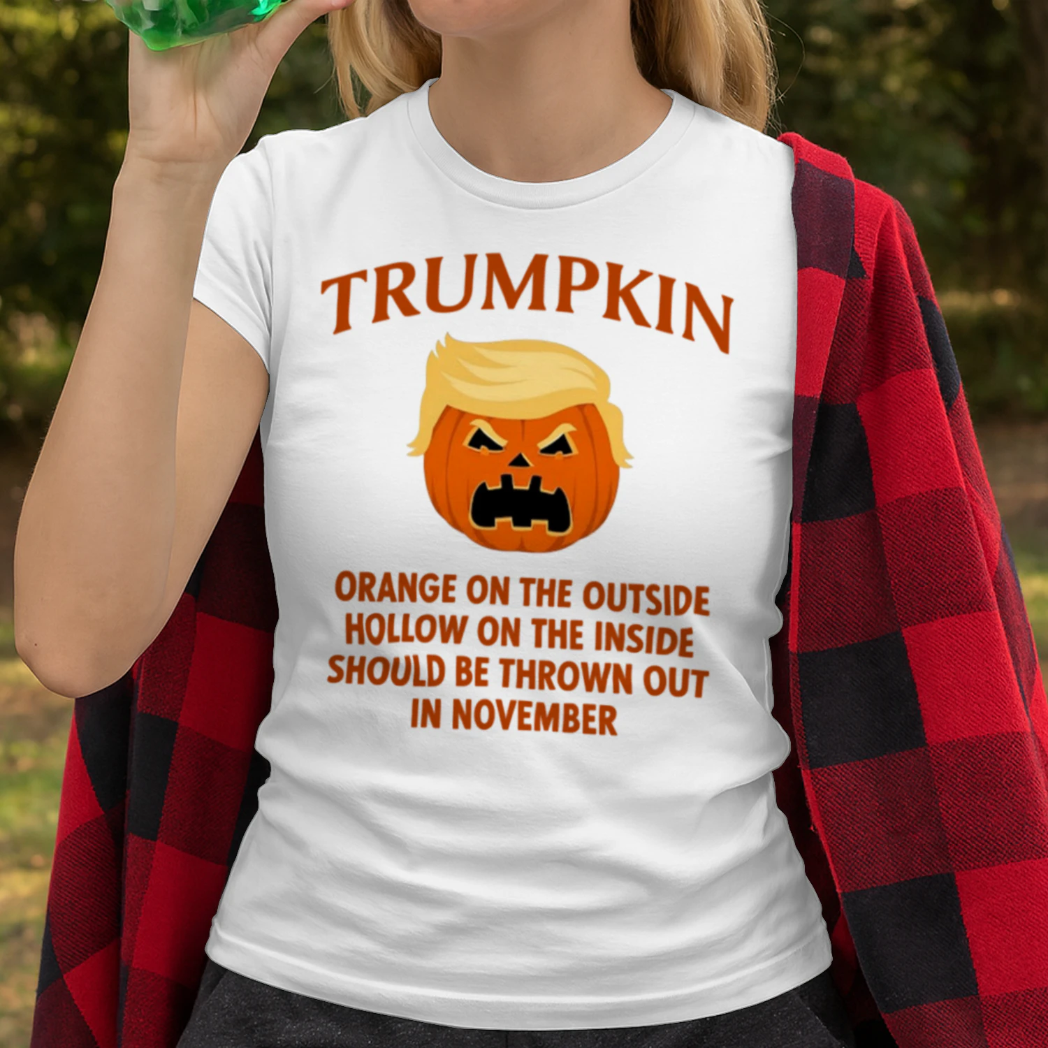 Halloween Anti Trumpkin Orange On The Outside Hollow Inside Unisex T-shirt