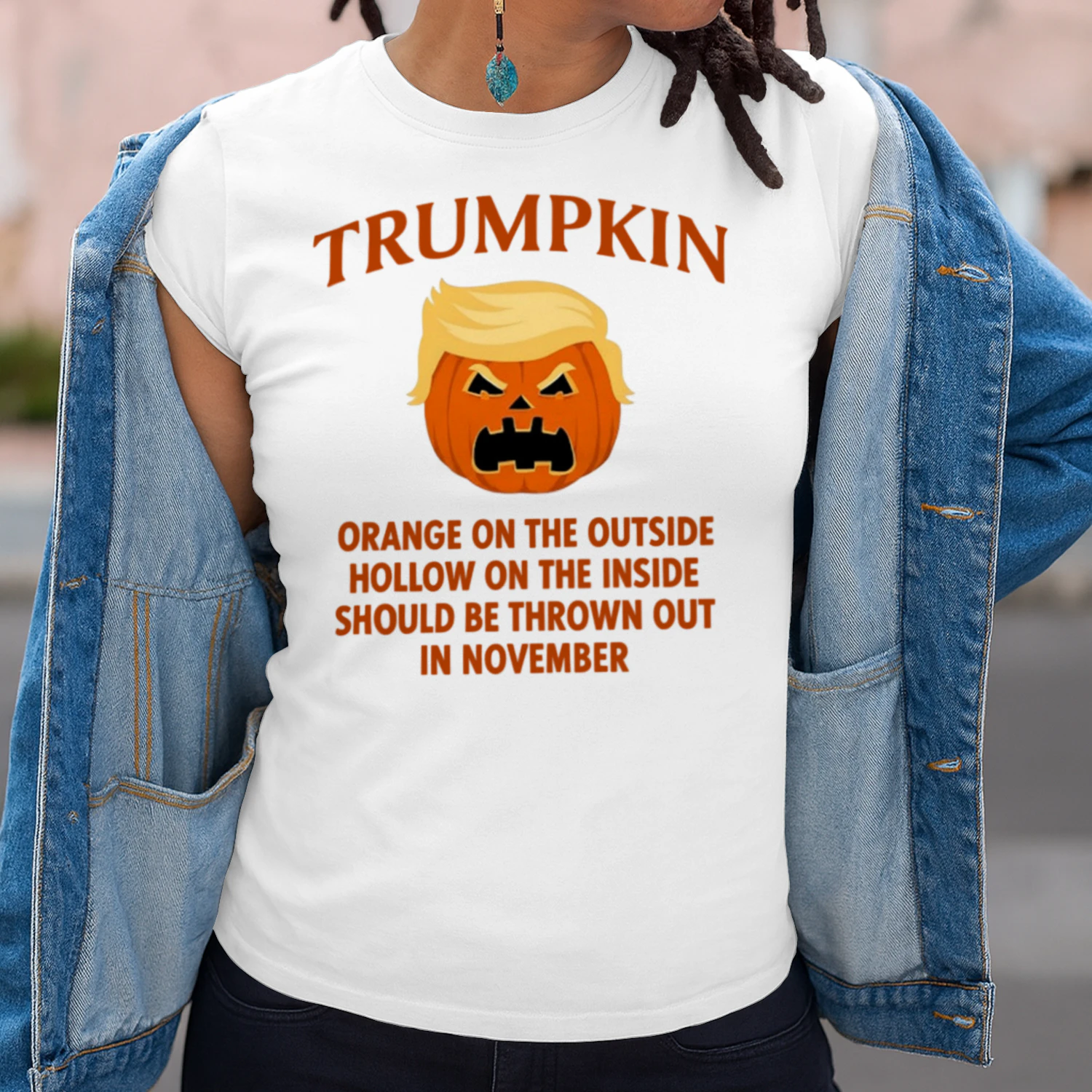Halloween Anti Trumpkin Orange On The Outside Hollow Inside Unisex T-shirt