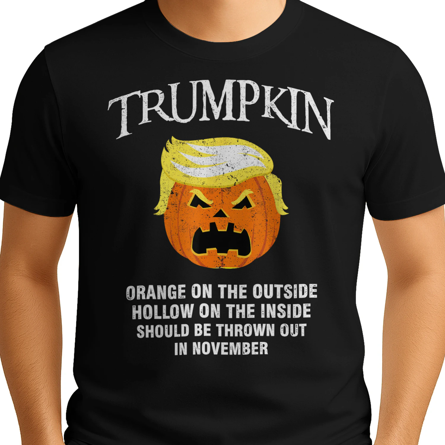 Halloween Anti Trumpkin Orange On The Outside Hollow Inside Unisex T-shirt