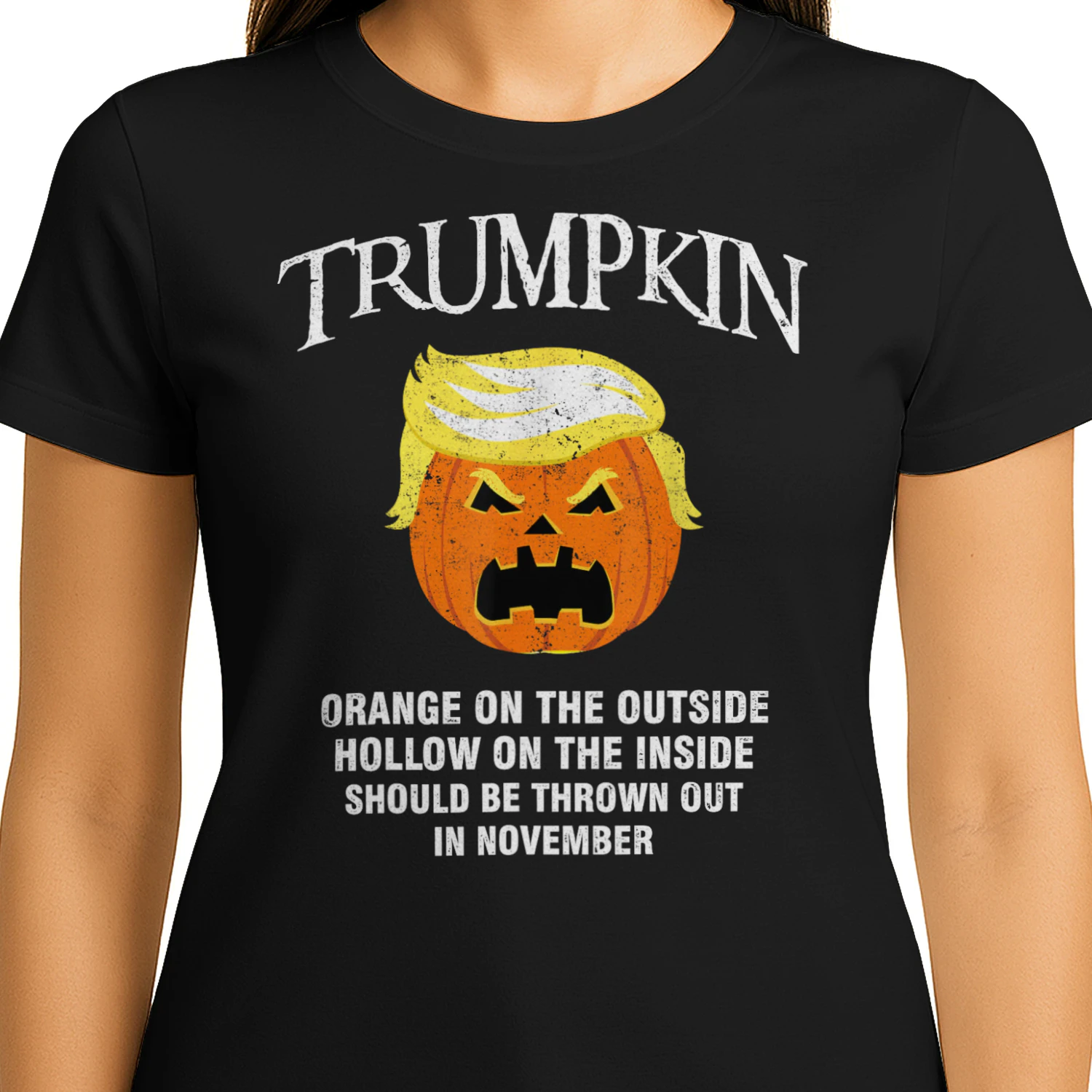 Halloween Anti Trumpkin Orange On The Outside Hollow Inside Unisex T-shirt