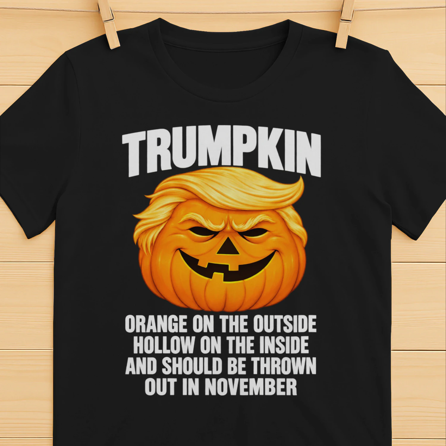 Halloween Anti Trumpkin Orange On The Outside Hollow Inside Unisex T-shirt