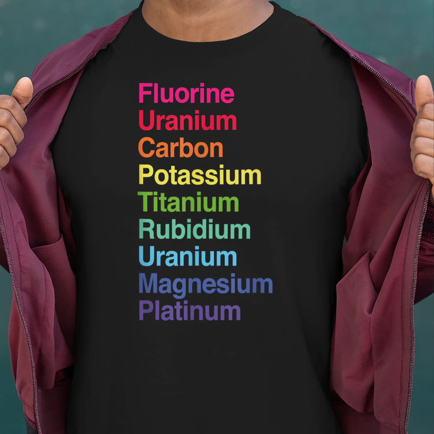 Fluorine Uranium Carbon Potassium Titanium Rubidium Uranium Unisex T-shirt