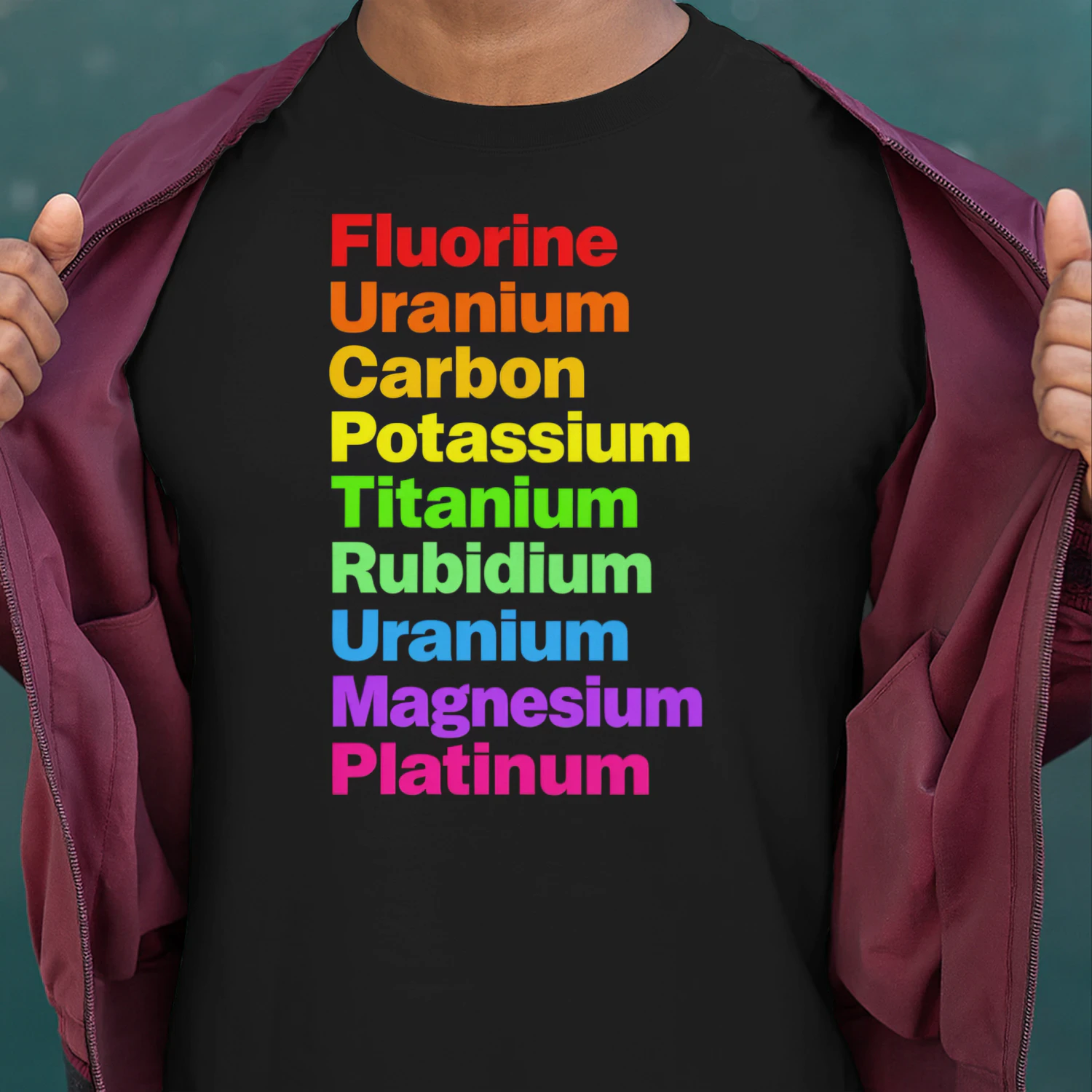 Fluorine Uranium Carbon Potassium Titanium Rubidium Uranium Unisex T-shirt