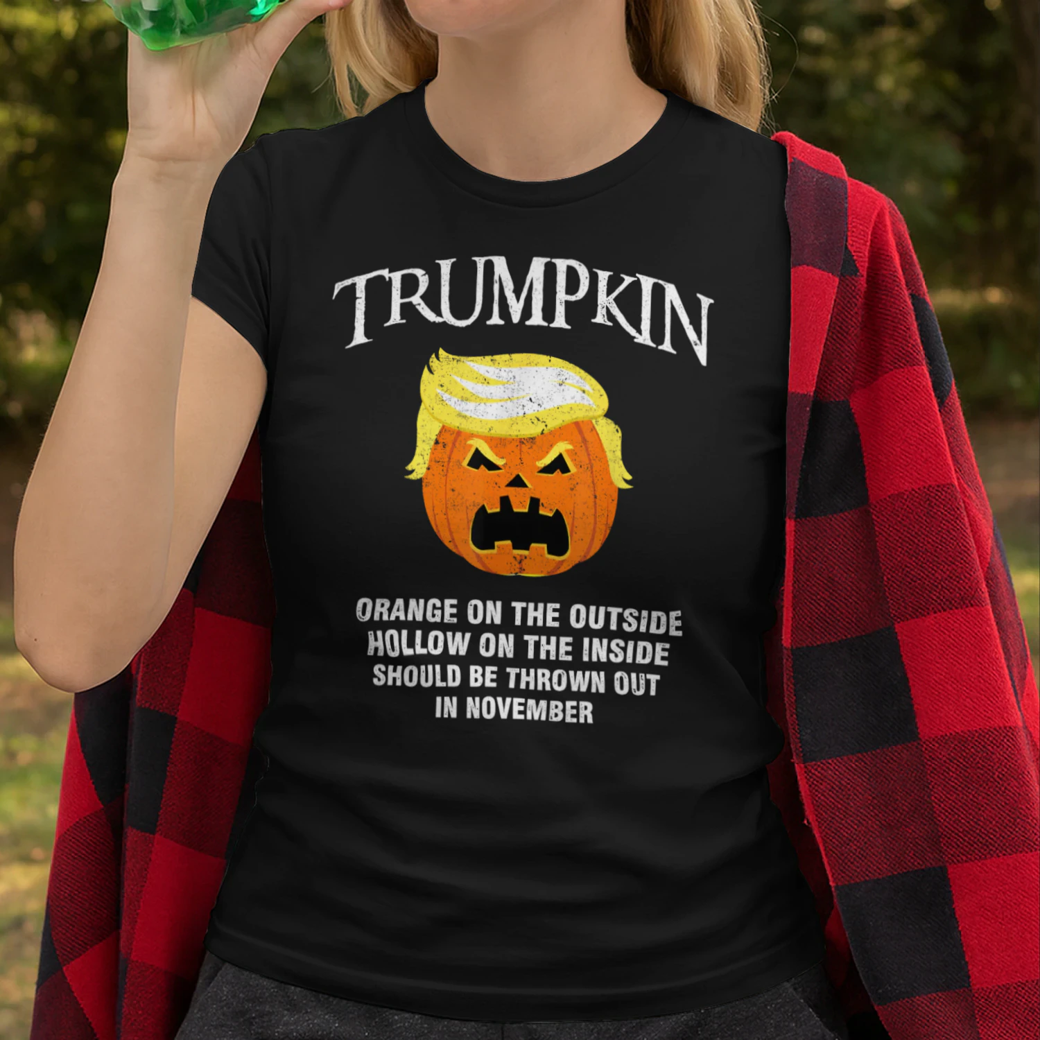 Halloween Anti Trumpkin Orange On The Outside Hollow Inside Unisex T-shirt