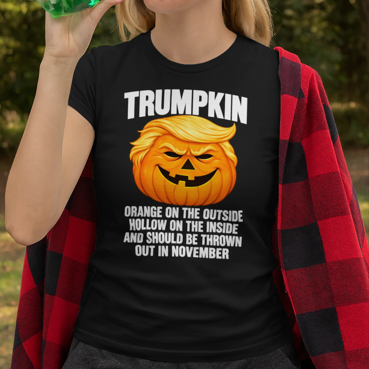 Halloween Anti Trumpkin Orange On The Outside Hollow Inside Unisex T-shirt
