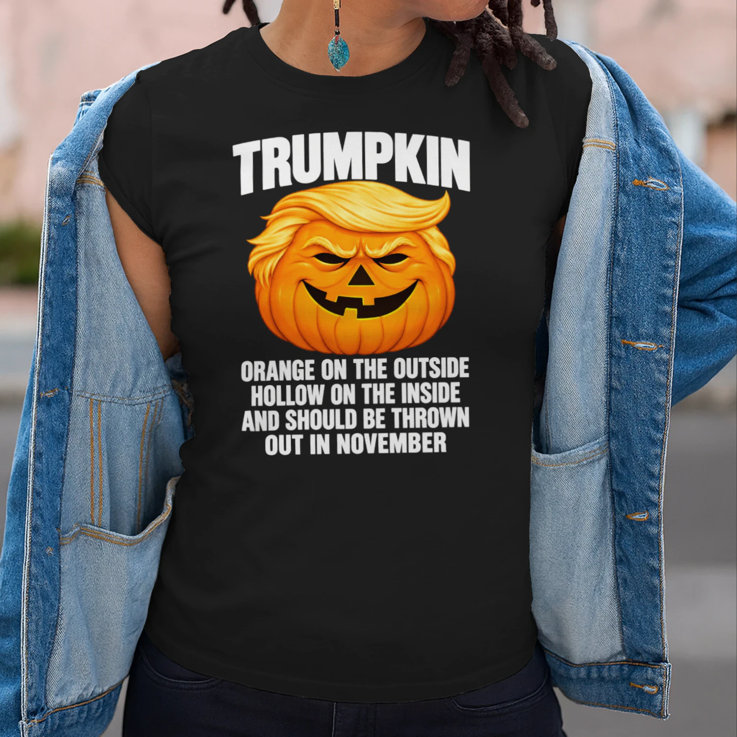 Halloween Anti Trumpkin Orange On The Outside Hollow Inside Unisex T-shirt