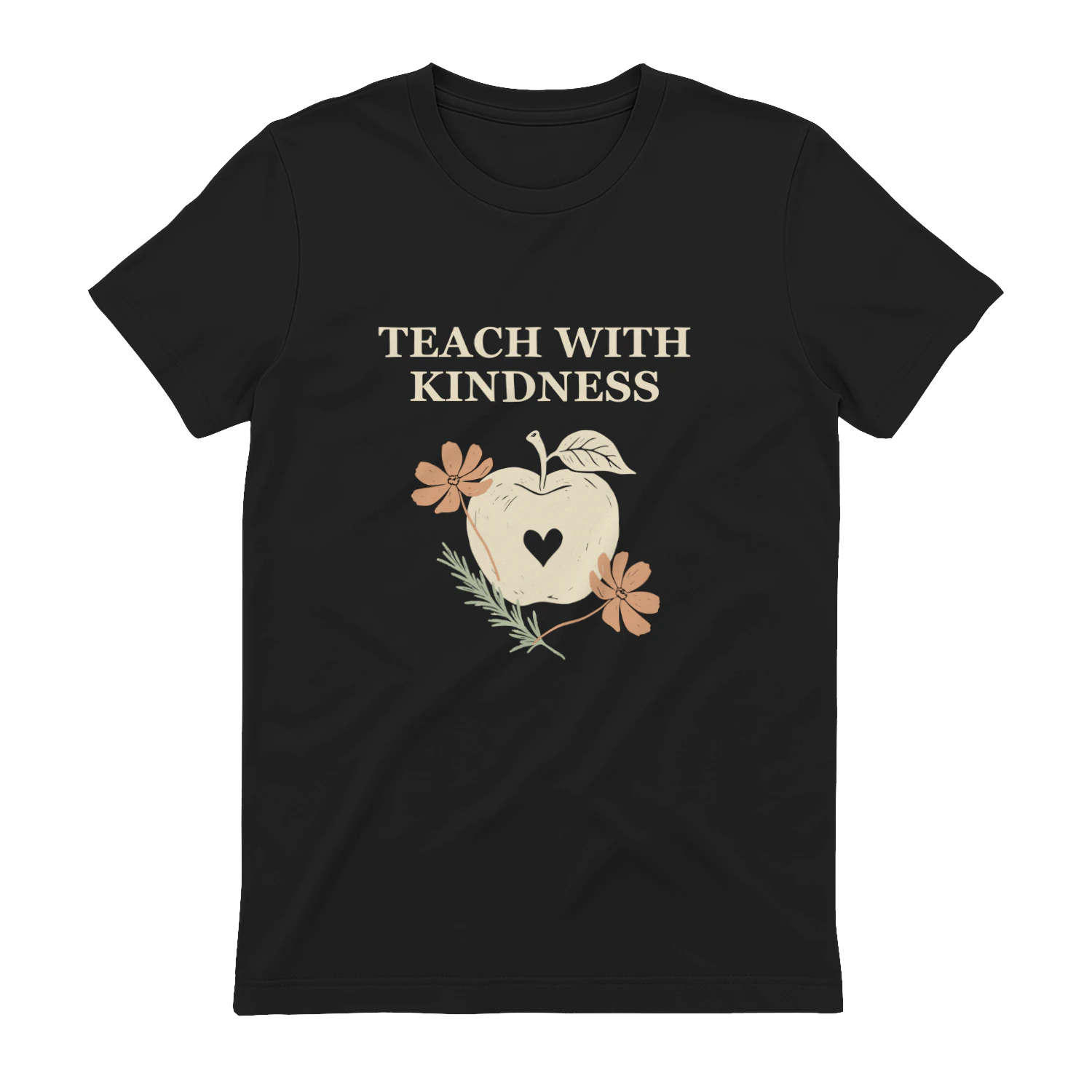 Teach with Kindness — Botanical Apple Teacher Tee