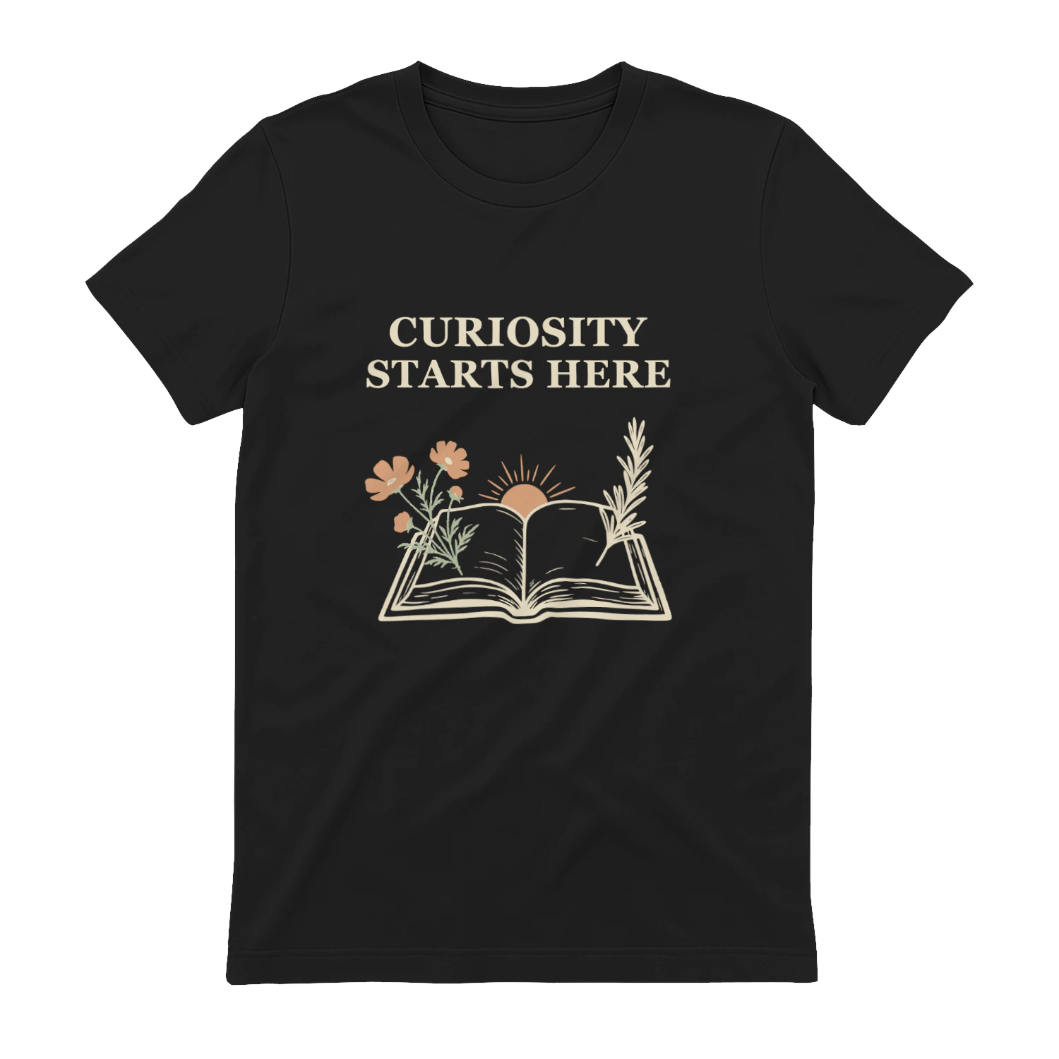 Curiosity Starts Here — Botanical Teacher Tee