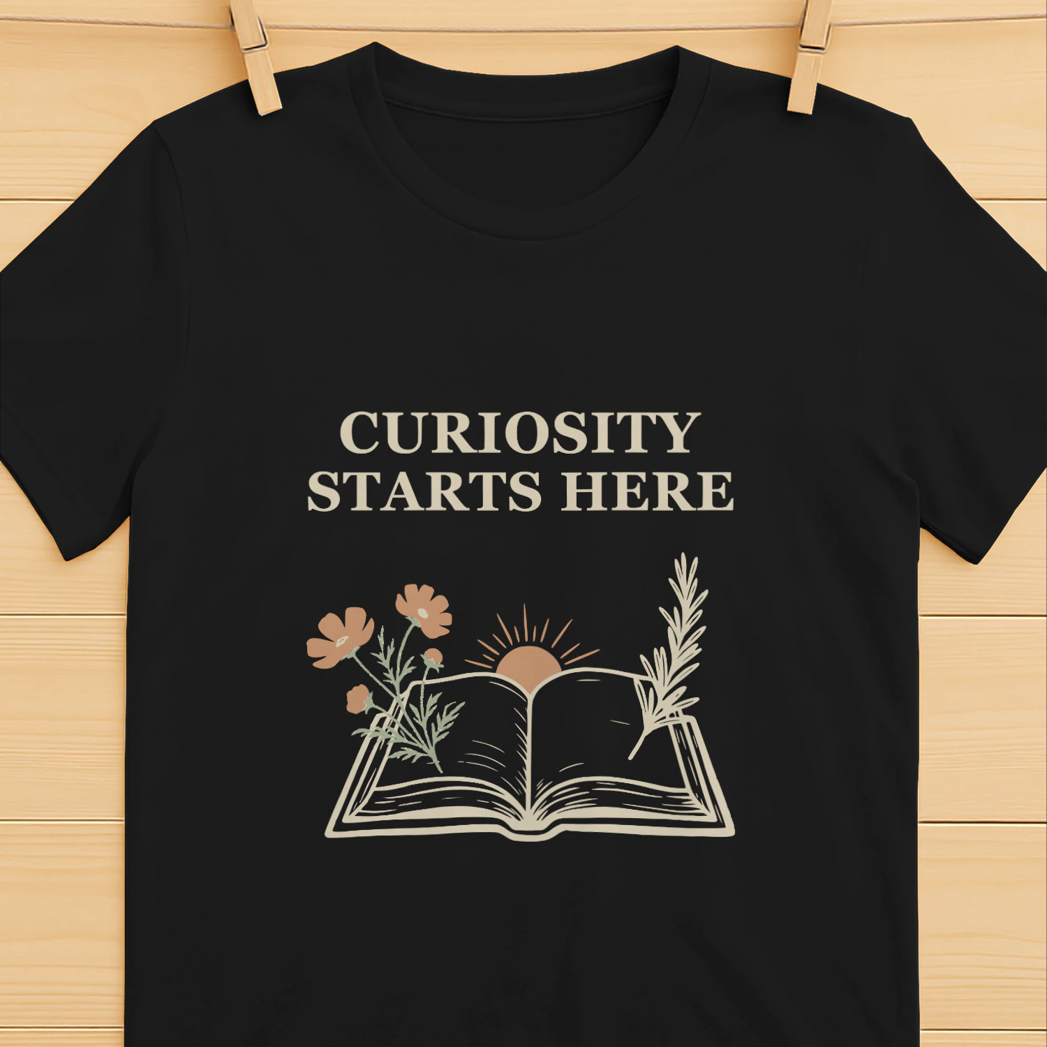 Curiosity Starts Here — Botanical Teacher Tee