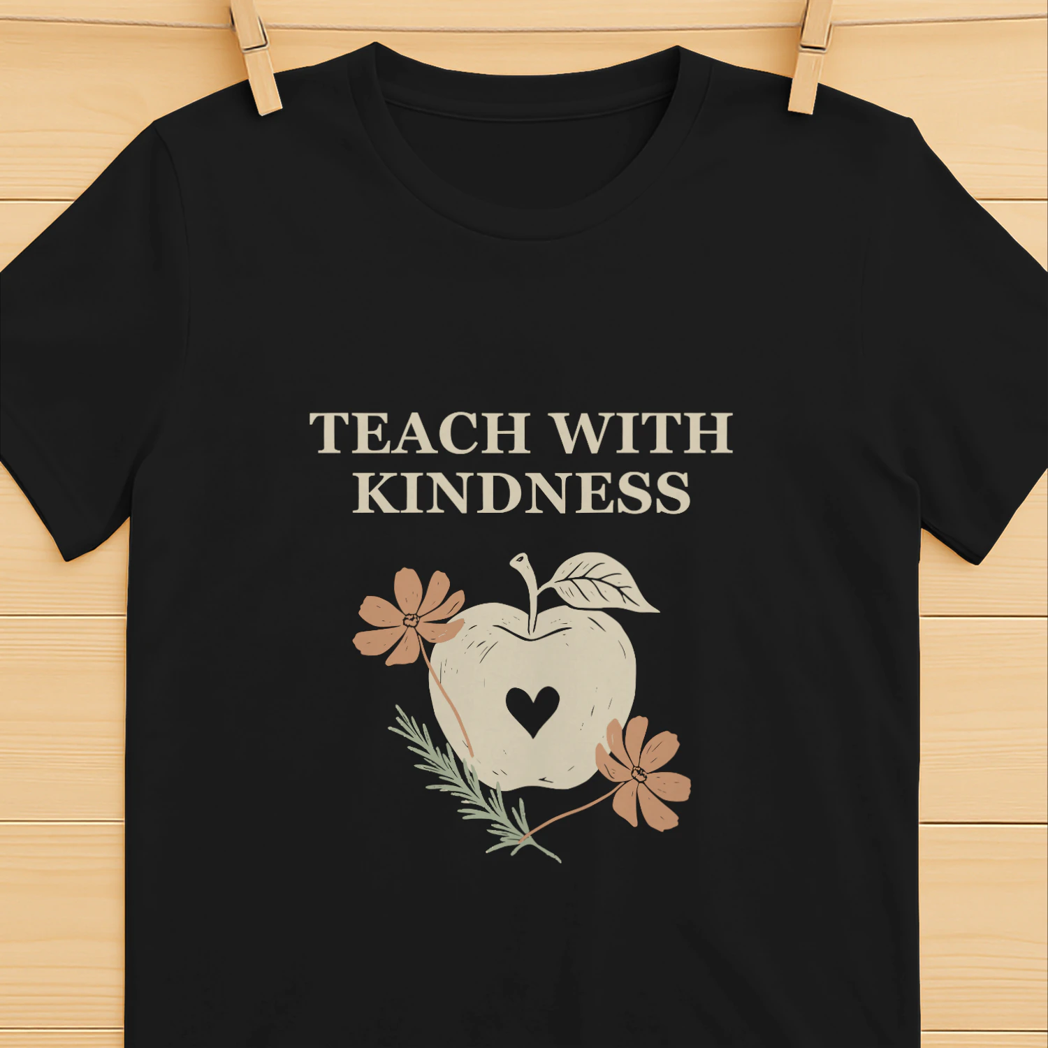 Teach with Kindness — Botanical Apple Teacher Tee