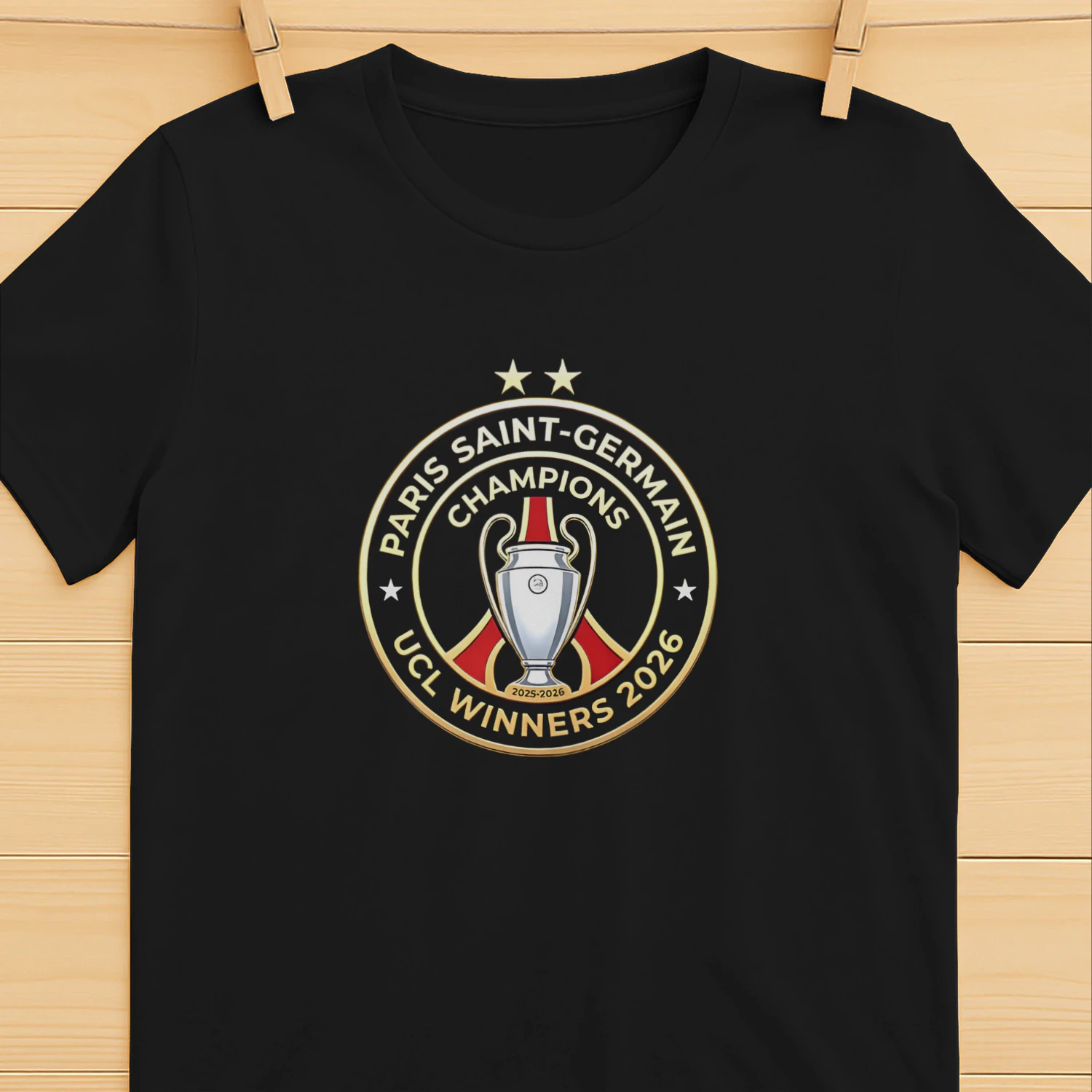 PSG Champions UCL Winners 2026 logo shirt
