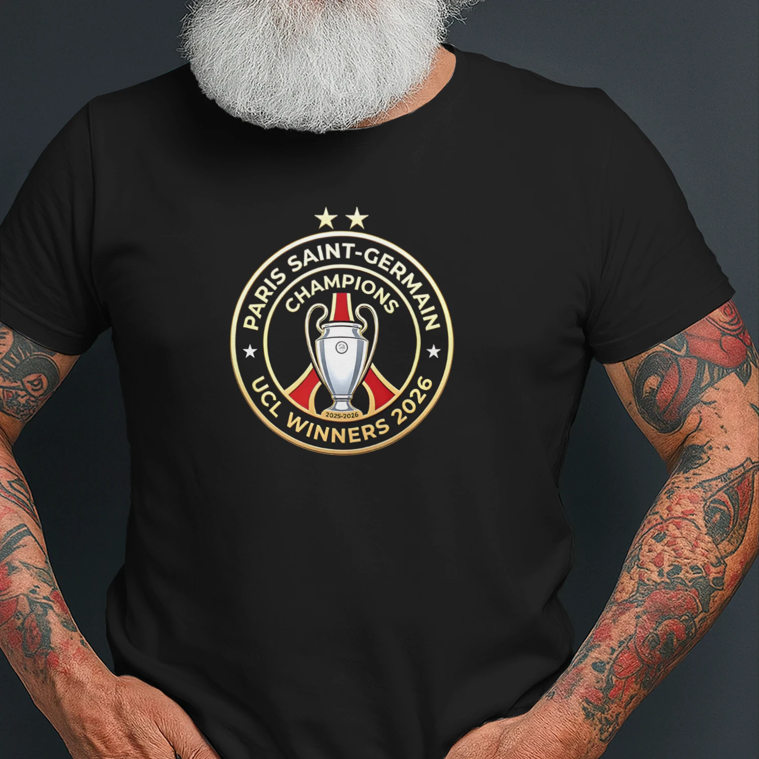 PSG Champions UCL Winners 2026 logo shirt