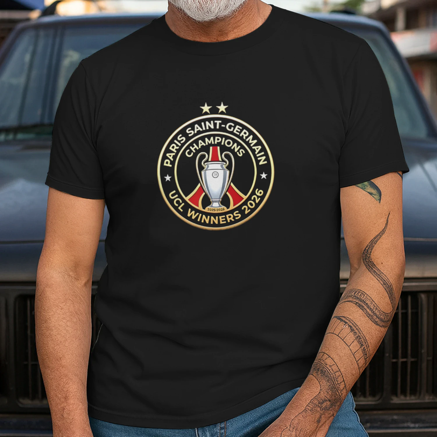 PSG Champions UCL Winners 2026 logo shirt