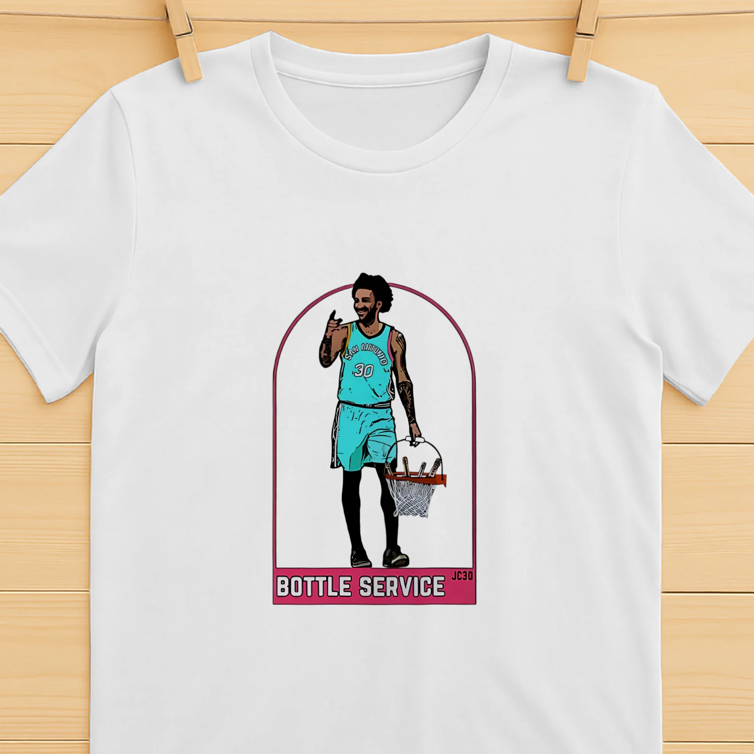 Julian Champagnie San Antonio Spurs NBA Bottle Service shirt