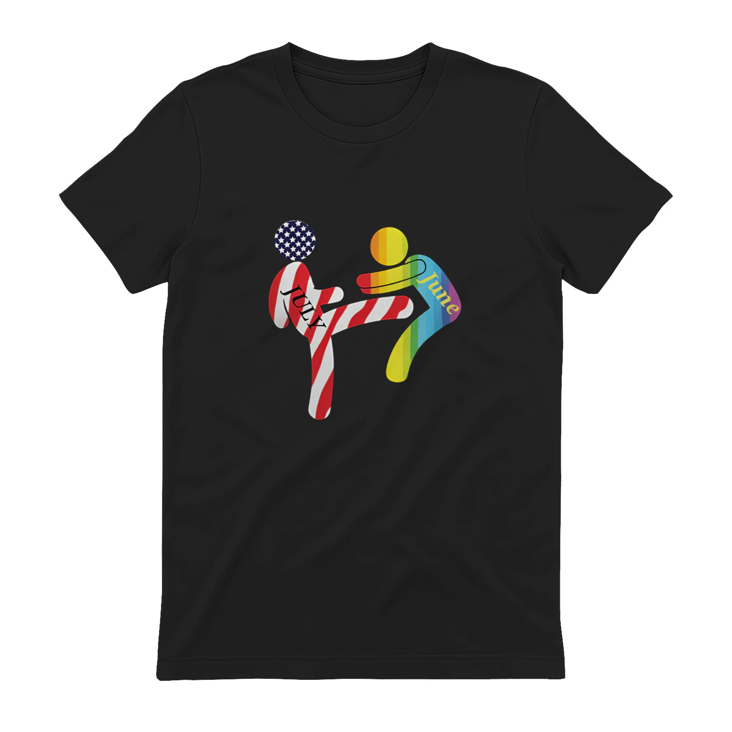 July Independence Kick June Pride Month Shirt