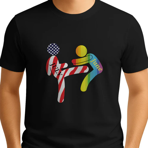 July Independence Kick June Pride Month Shirt