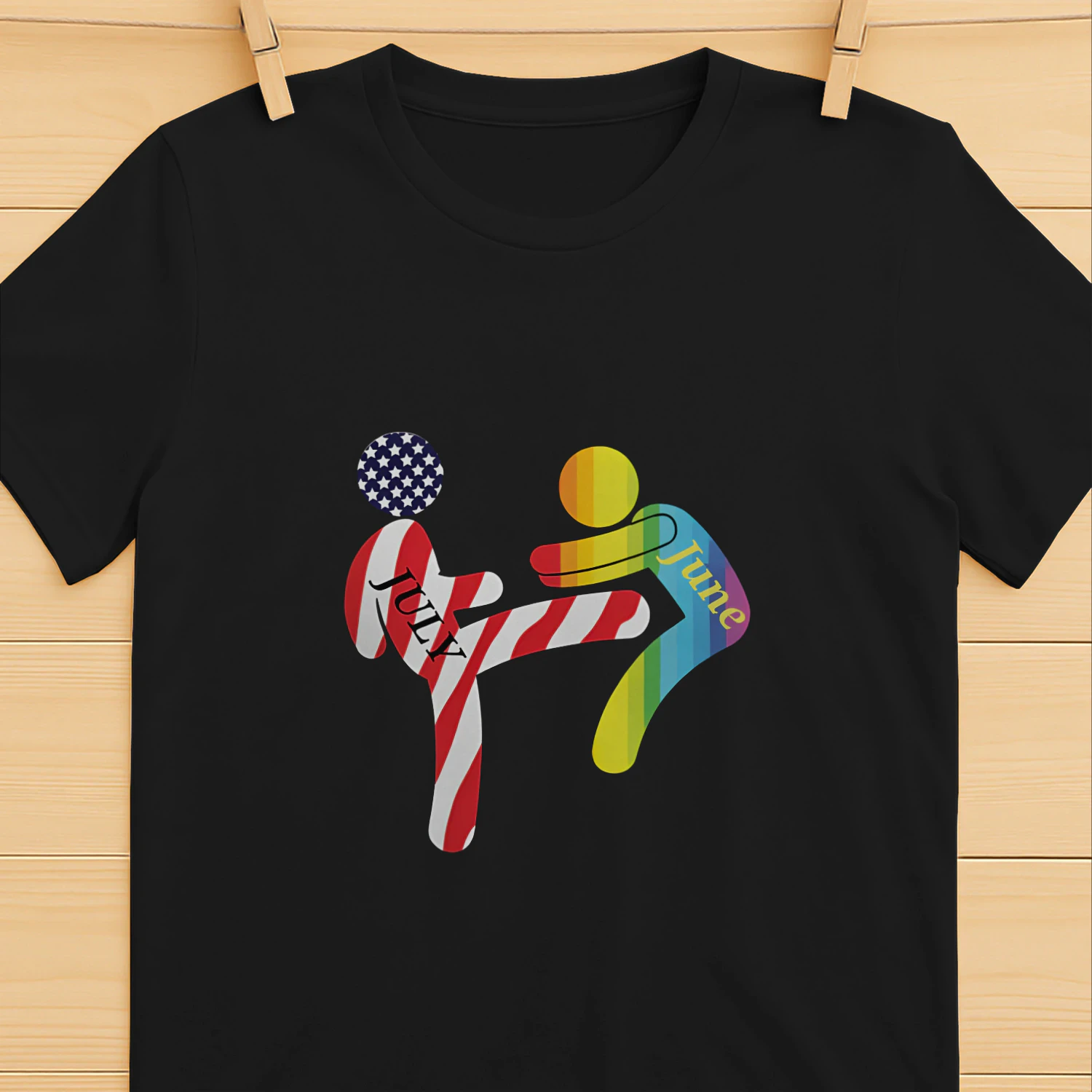 July Independence Kick June Pride Month Shirt