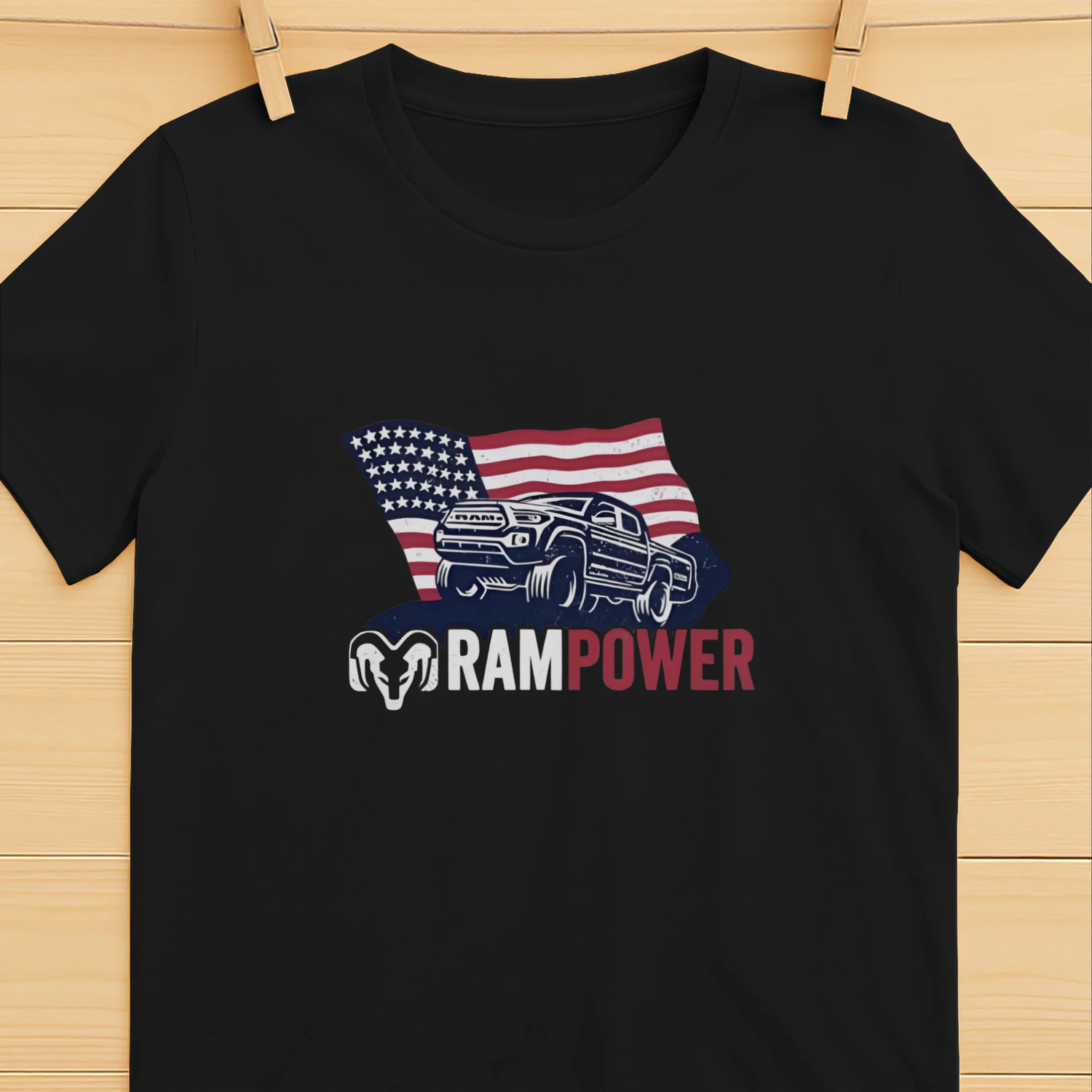 Ram Power Toyota Tacoma American flag shirt