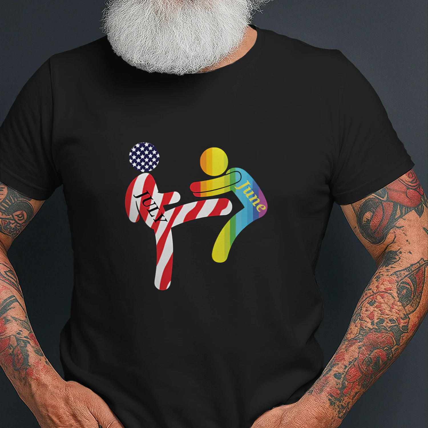 July Independence Kick June Pride Month Shirt
