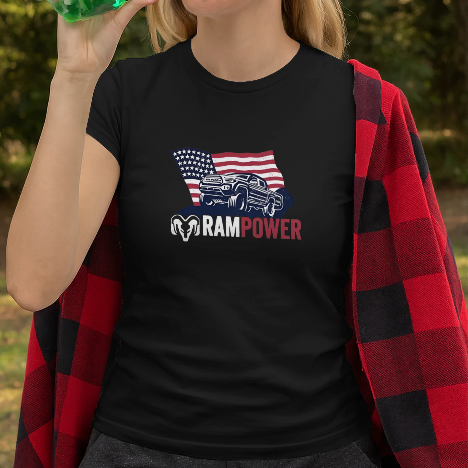 Ram Power Toyota Tacoma American flag shirt
