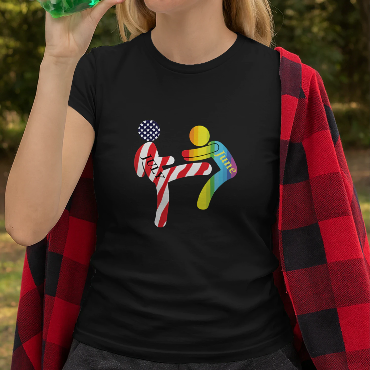 July Independence Kick June Pride Month Shirt
