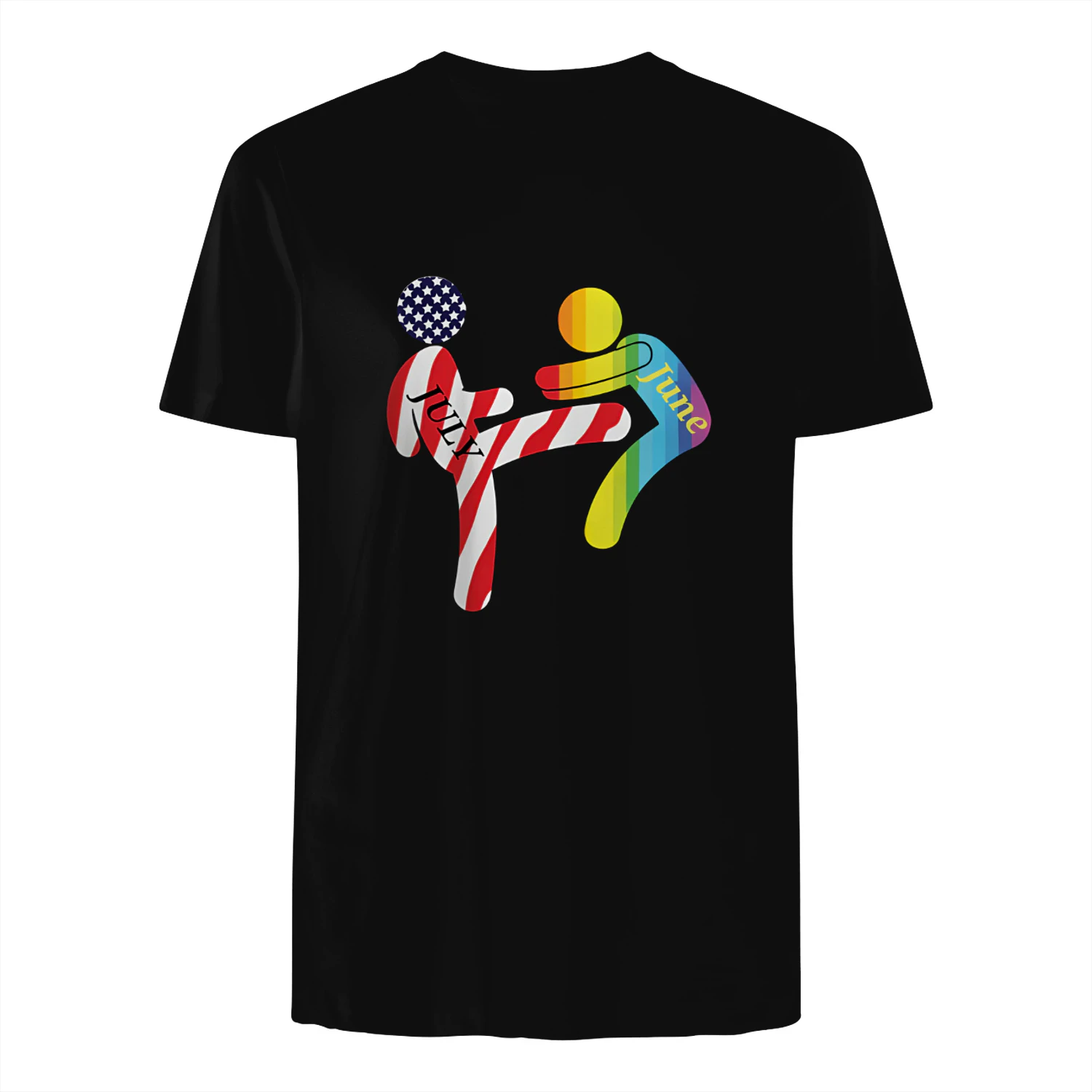 July Independence Kick June Pride Month Shirt