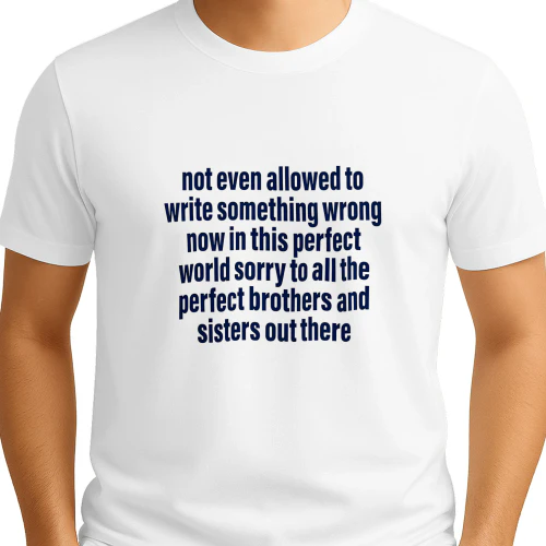 Not Even Allowed To Write Something Wrong Now In This Perfect World Shirt