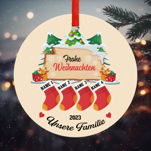 GE - Frohe Weihnachten UNSERE FAMILIE (bis zu 5 Namen/Titel einfügen)
