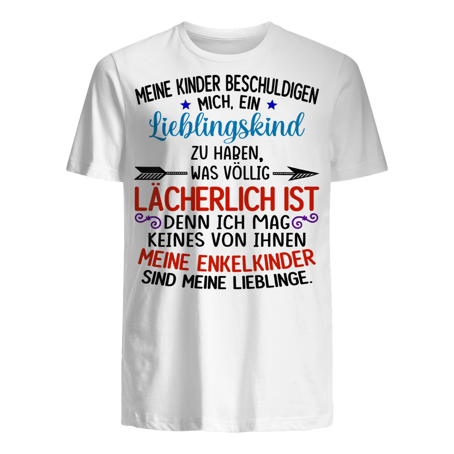 GE - MEINE KINDER BESCHULDIGEN MICH,  EIN LIEBLINGSKIND ZU HABEN,  WAS VÖLLIG LÄCHERLICH IST,  DENN ICH MAG KEINES VON IHNEN.  MEINE ENKELKINDER  SIND MEINE LIEBLINGE.