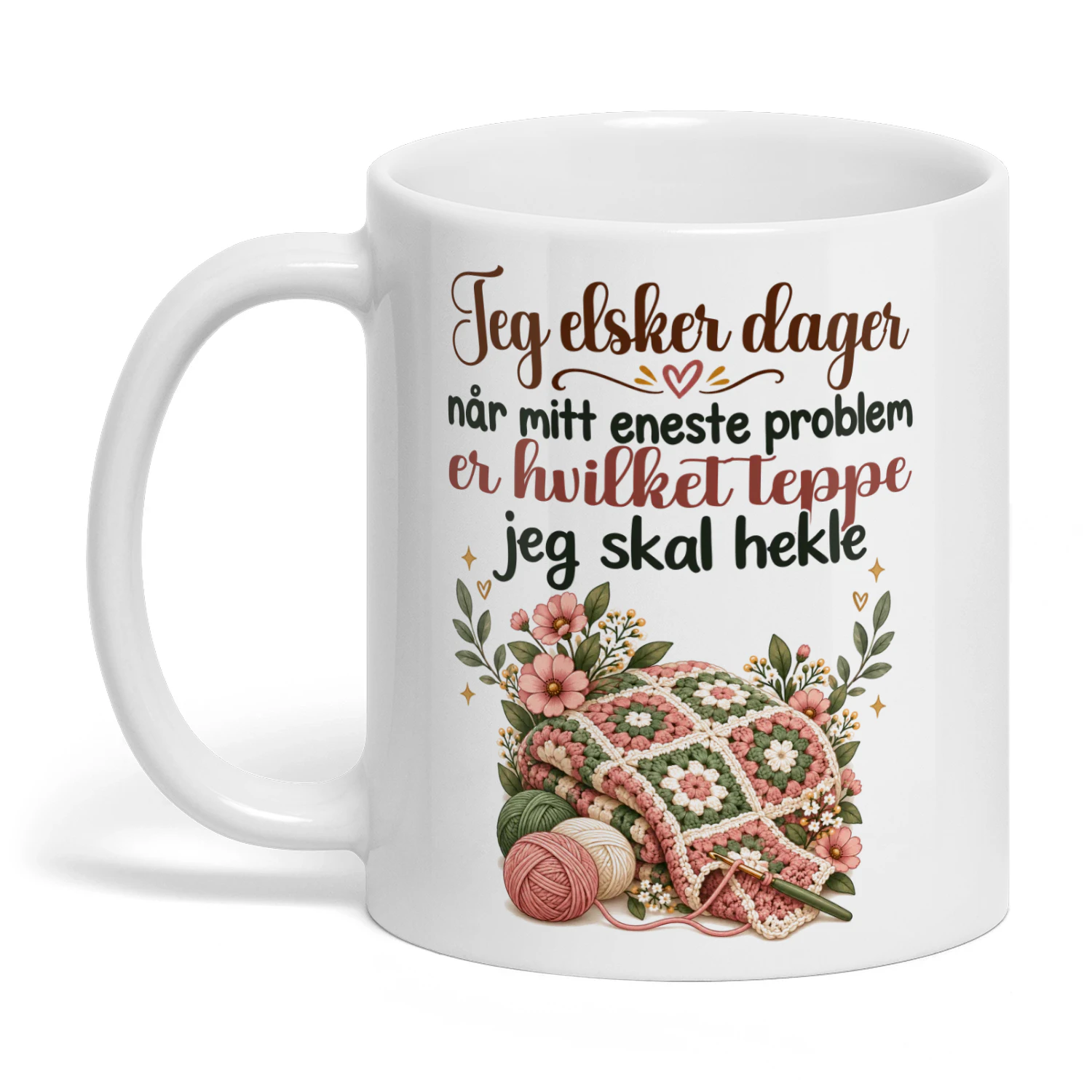 NO0409 - Jeg elsker dager når mitt eneste problem er hvilket teppe jeg skal hekle.