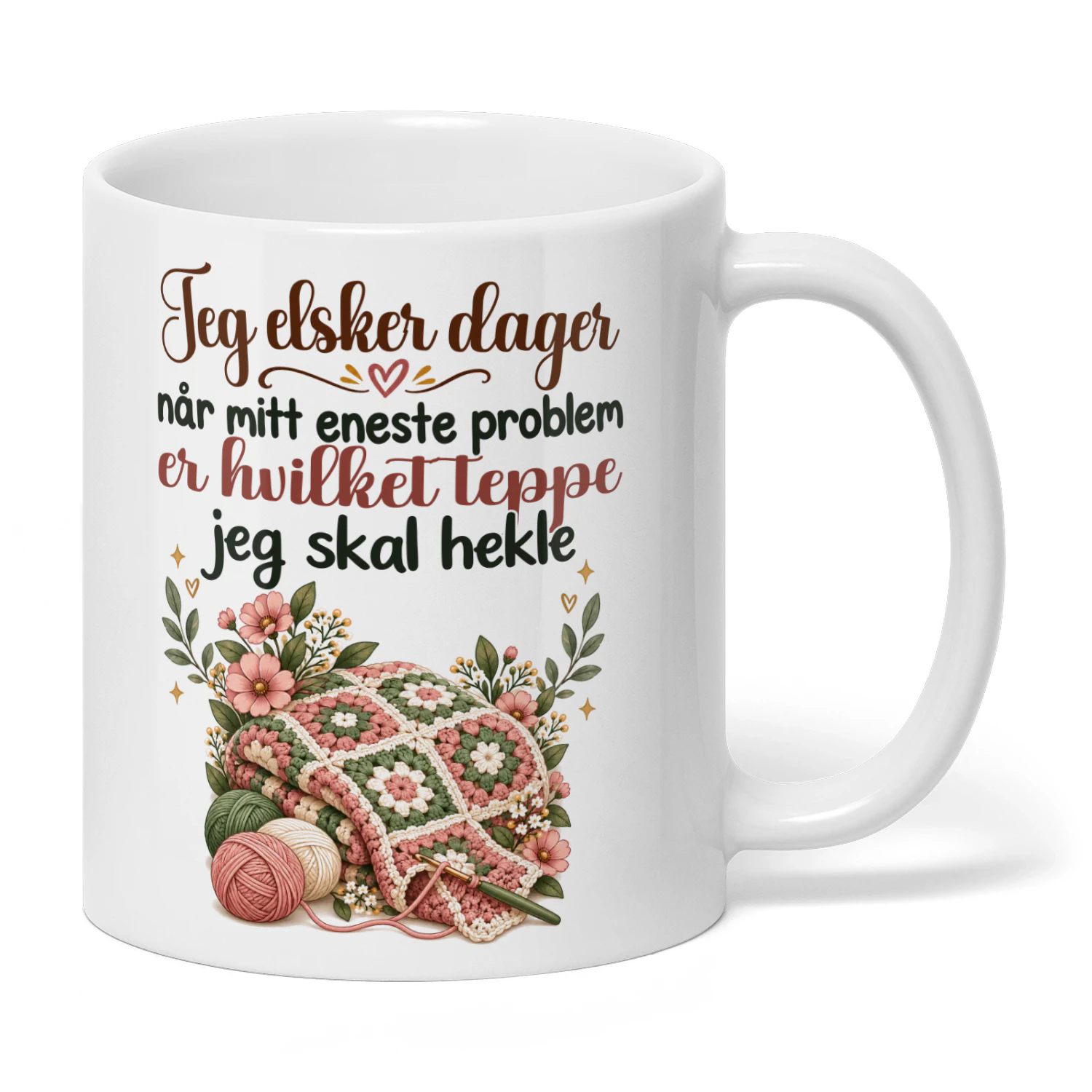 NO0409 - Jeg elsker dager når mitt eneste problem er hvilket teppe jeg skal hekle.