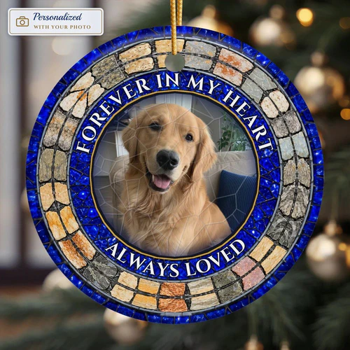 Golden Retriever Memorial Photo Ornament