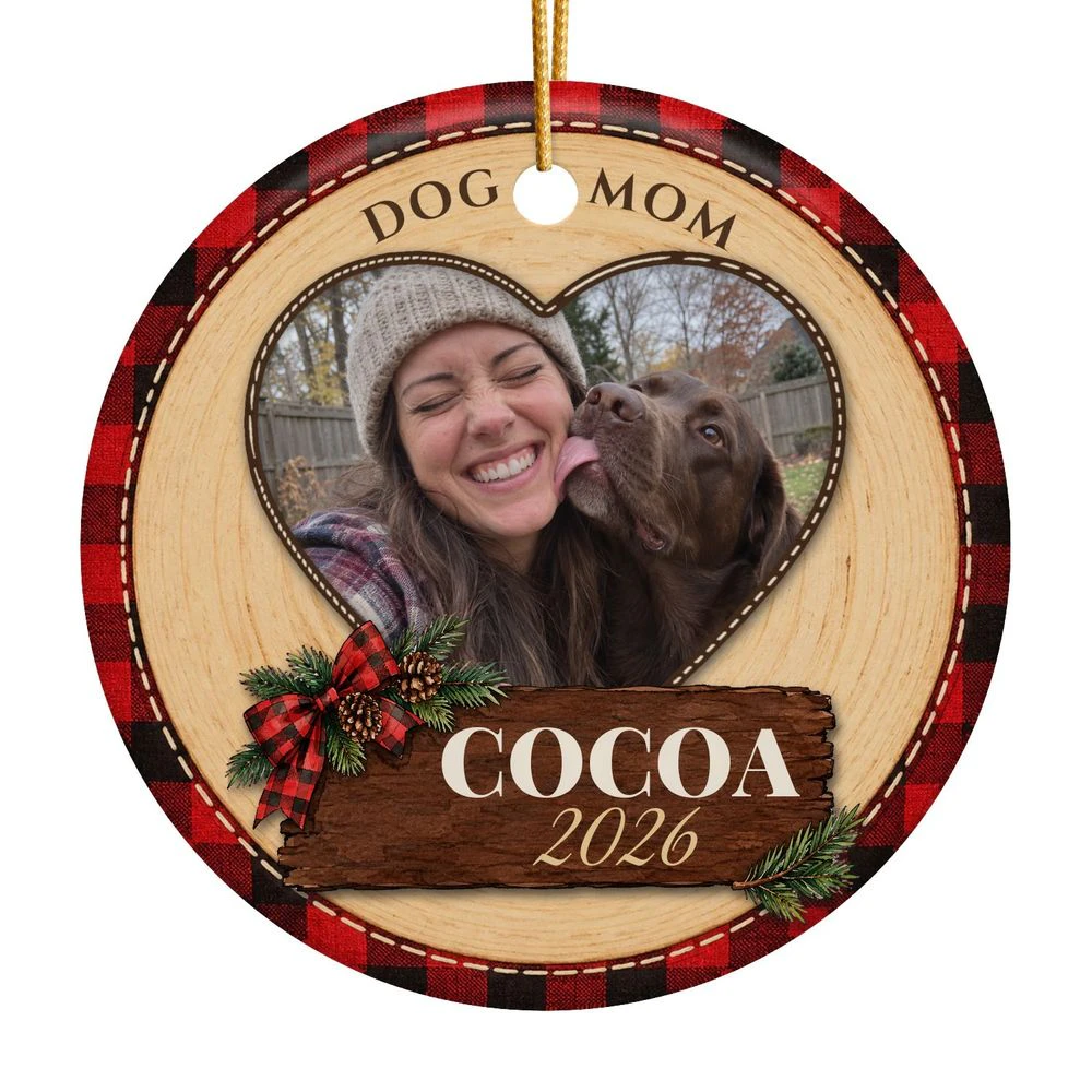 Dog Mom Photo Ceramic Ornament