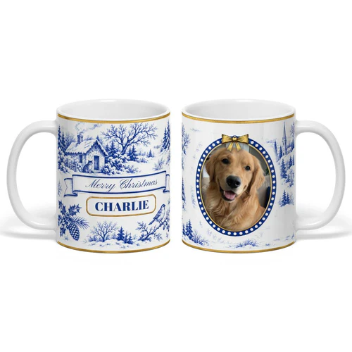Blue Toile Photo Mug