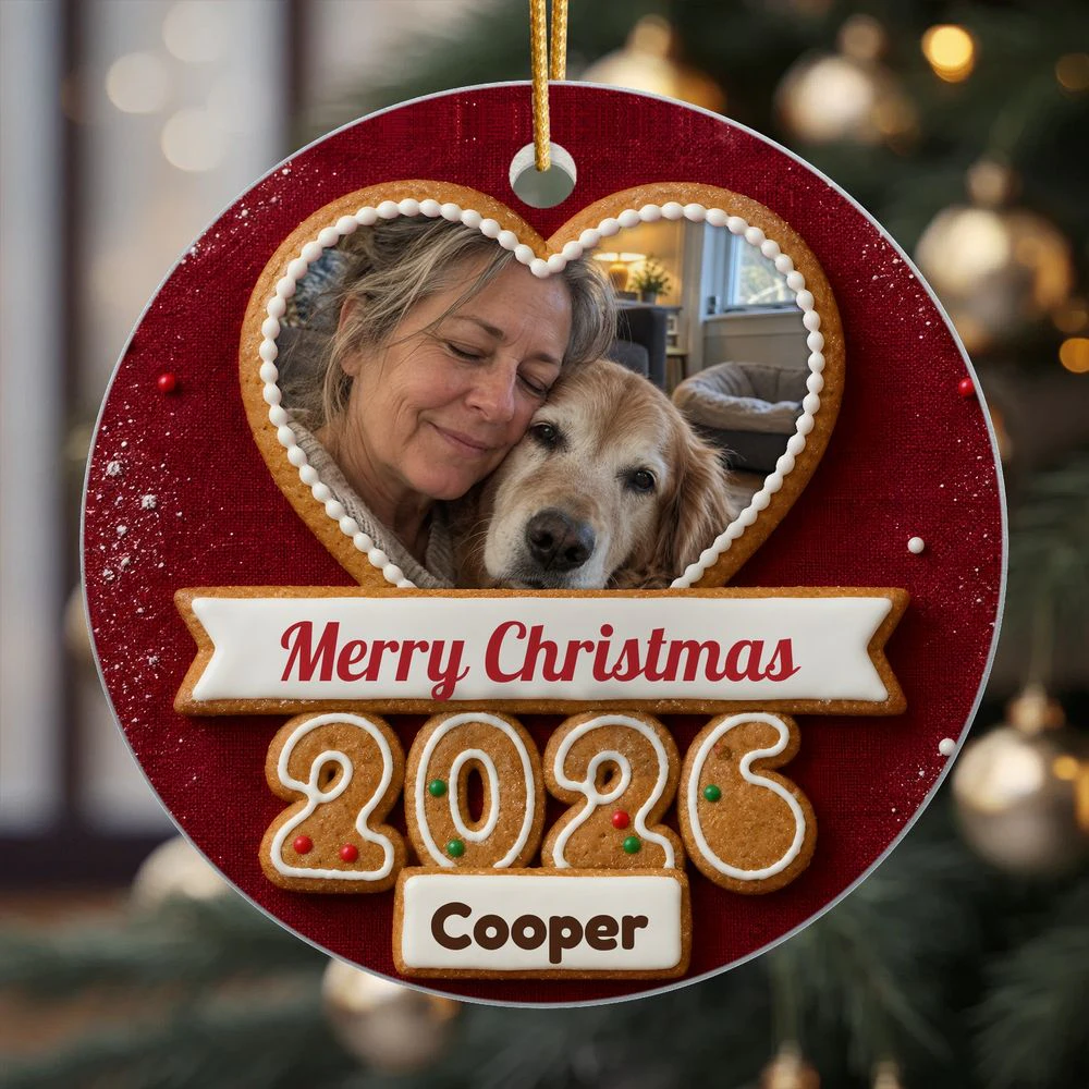 Gingerbread 2026 Personalized Photo Ornament
