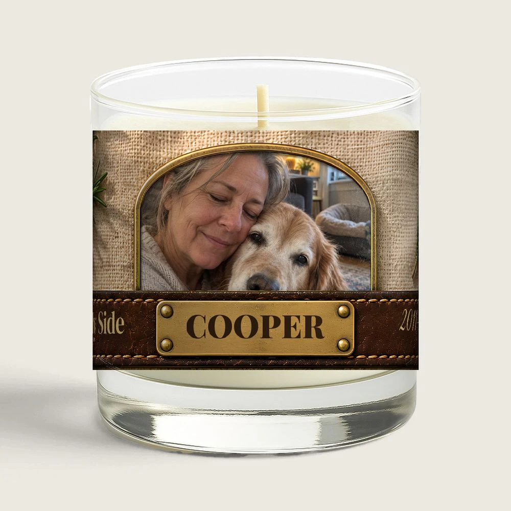 Collar Keepsake Personalized Photo Candle