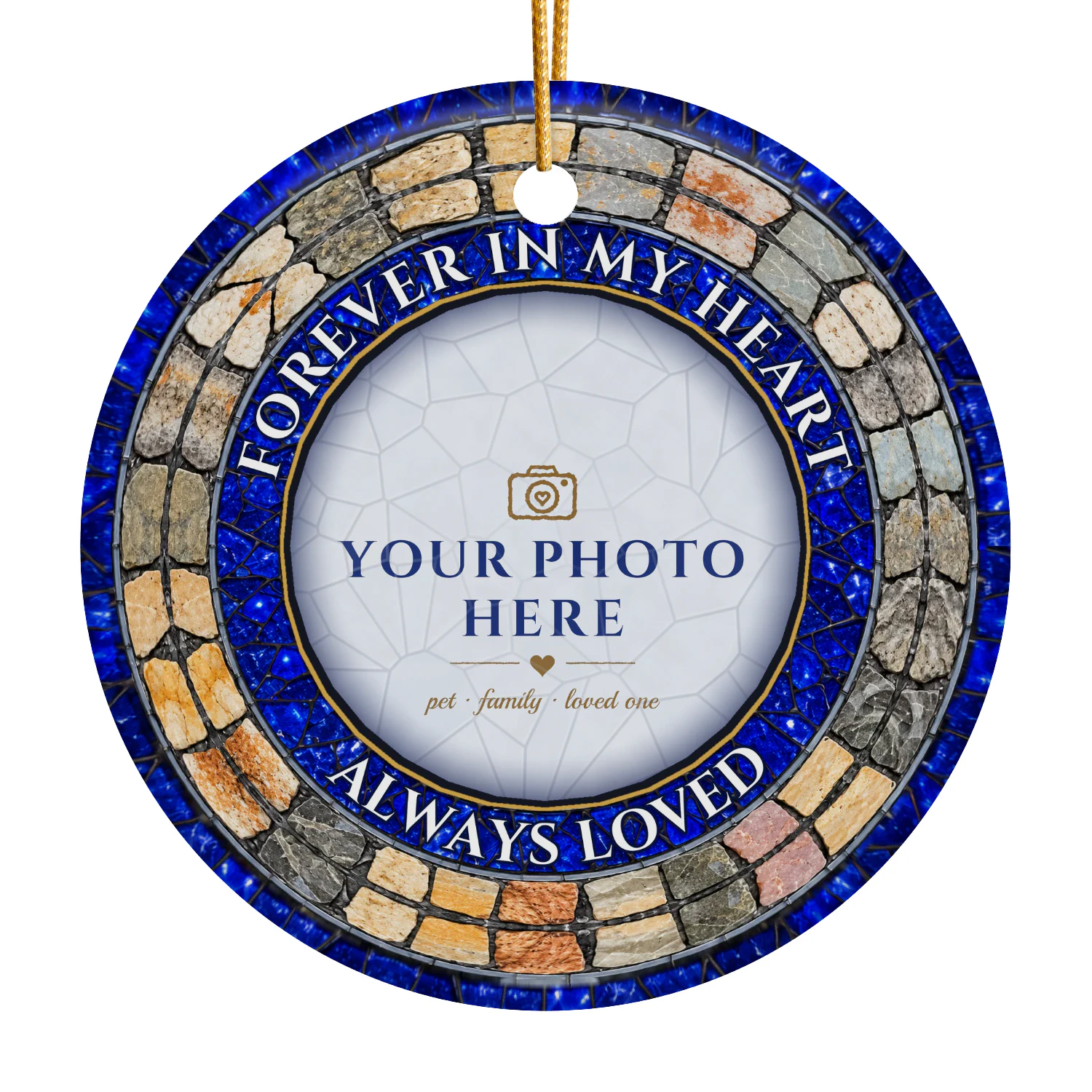Golden Retriever Memorial Photo Ceramic Ornament