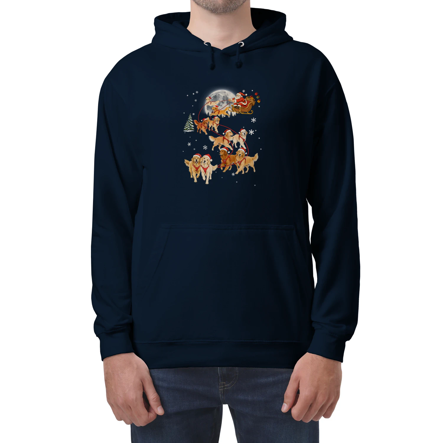 Golden Retriever Santa Sleigh