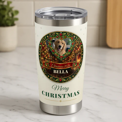 Holly Gold Photo Tumbler