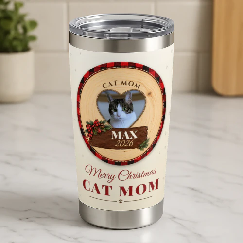 Cat Mom Photo Tumbler