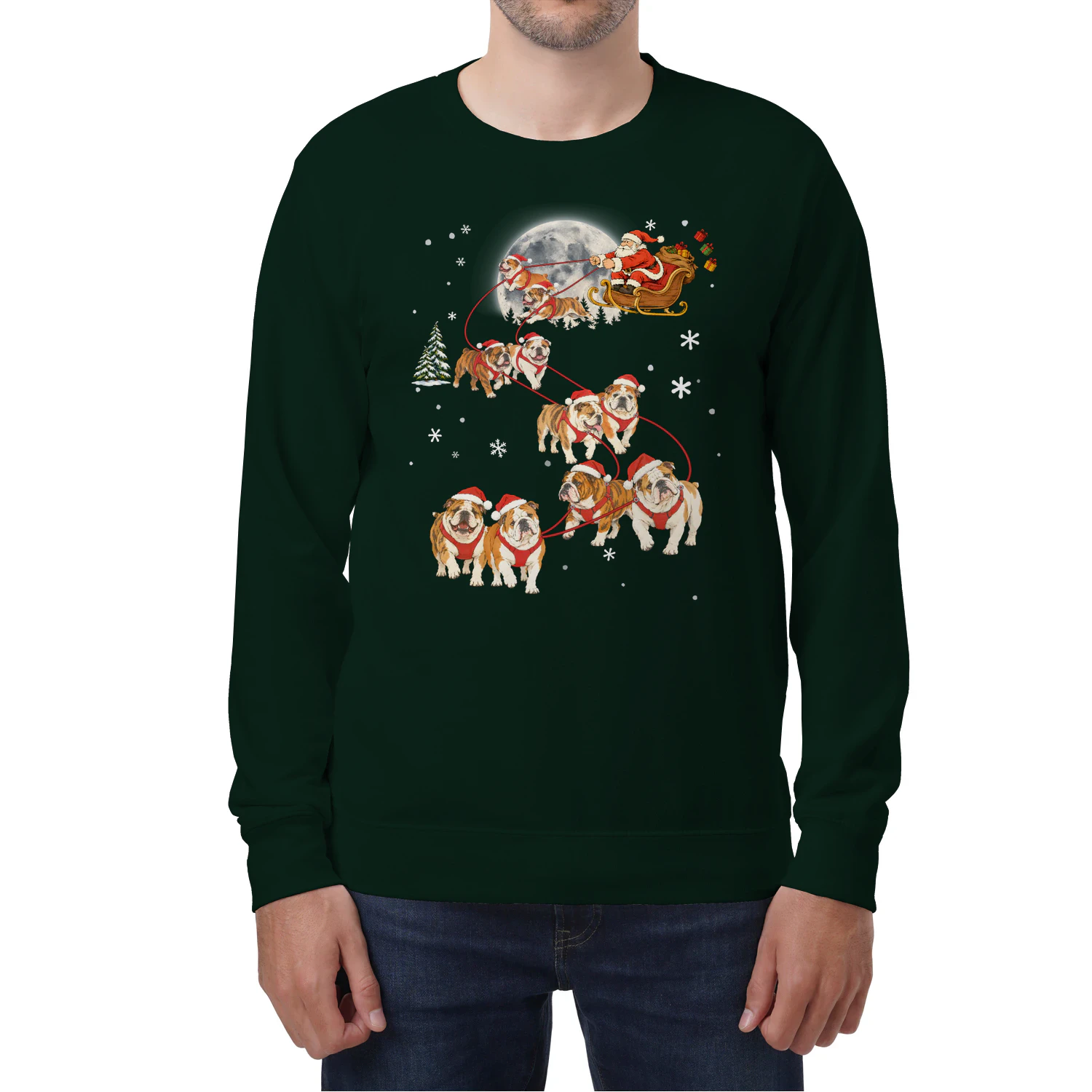 Bulldog Santa Sleigh