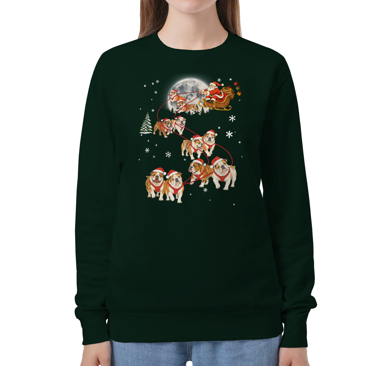 Bulldog Santa Sleigh