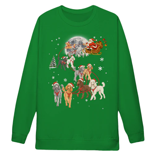 Poodle Santa Sleigh