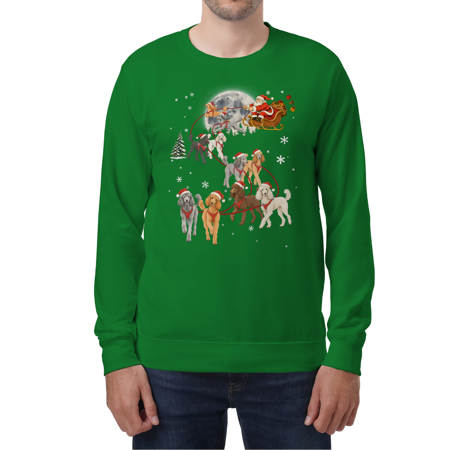 Poodle Santa Sleigh