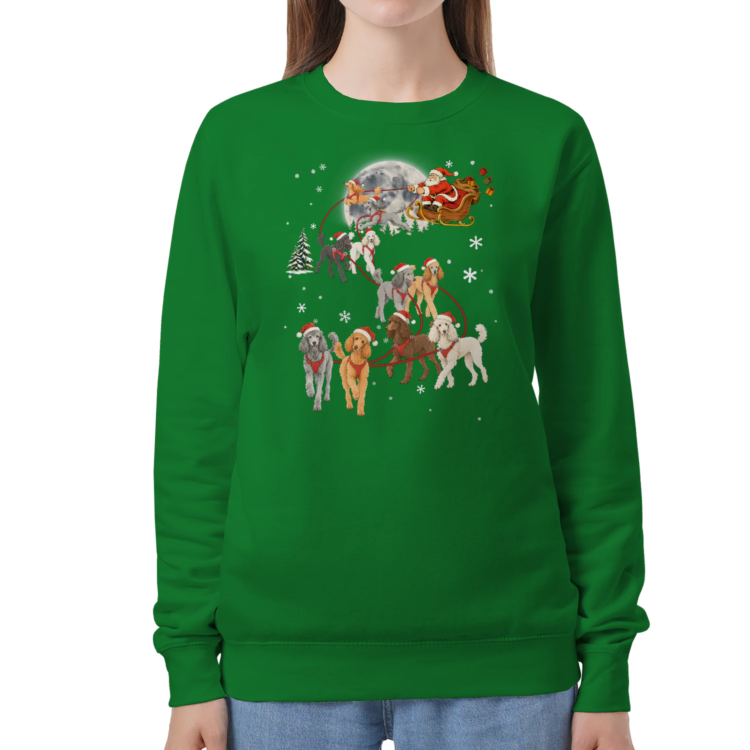 Poodle Santa Sleigh