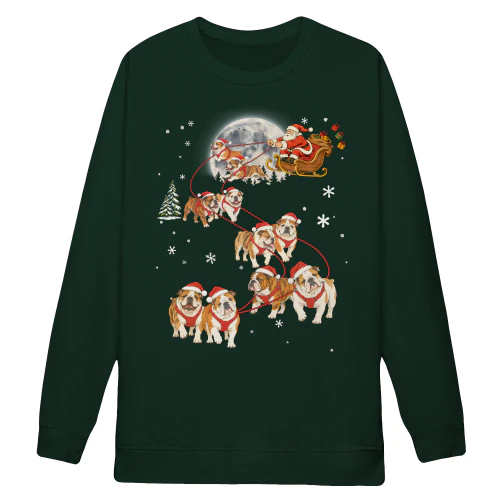 Bulldog Santa Sleigh