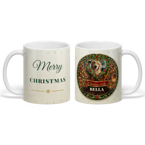 Holly Gold Photo Mug