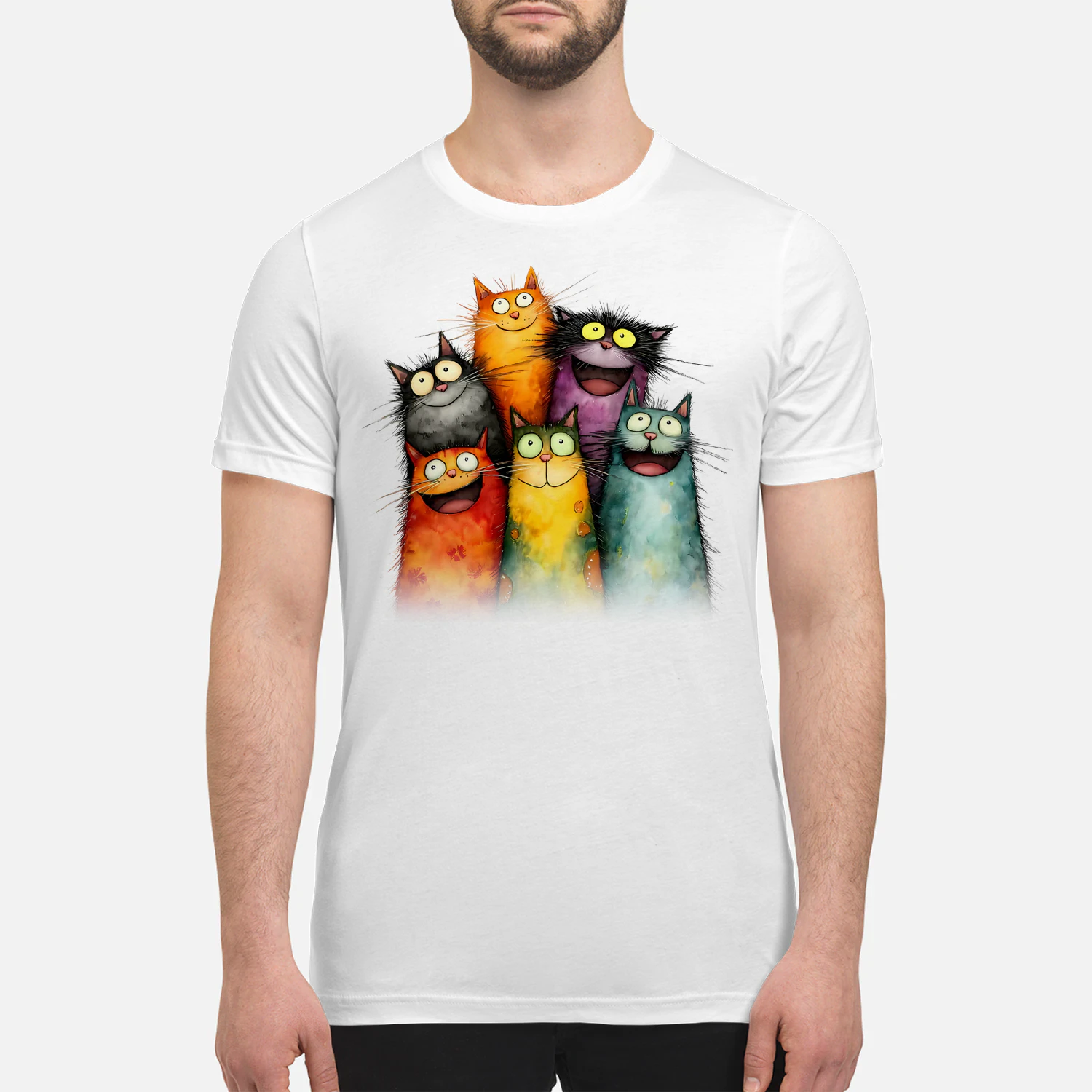 Cat Funny Color Crowd
